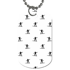 Black And White Surfing Motif Graphic Print Pattern Dog Tag (one Side) by dflcprintsclothing