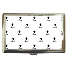 Black And White Surfing Motif Graphic Print Pattern Cigarette Money Case by dflcprintsclothing