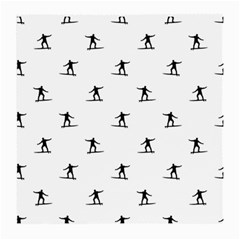 Black And White Surfing Motif Graphic Print Pattern Medium Glasses Cloth (2 Sides) by dflcprintsclothing