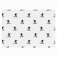 Black And White Surfing Motif Graphic Print Pattern Large Glasses Cloth by dflcprintsclothing