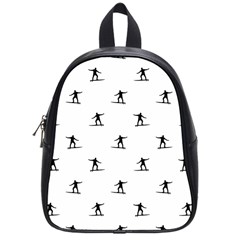 Black And White Surfing Motif Graphic Print Pattern School Bag (small)