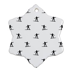 Black And White Surfing Motif Graphic Print Pattern Ornament (snowflake) by dflcprintsclothing