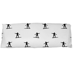 Black And White Surfing Motif Graphic Print Pattern Body Pillow Case (dakimakura) by dflcprintsclothing