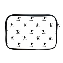 Black And White Surfing Motif Graphic Print Pattern Apple Macbook Pro 17  Zipper Case by dflcprintsclothing