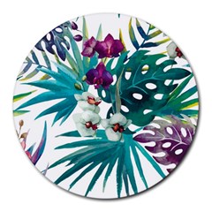 Tropical Flowers Round Mousepads by goljakoff