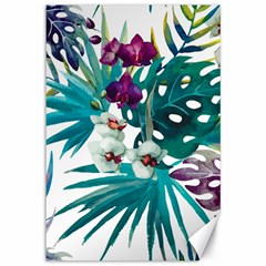 Tropical Flowers Canvas 12  X 18  by goljakoff