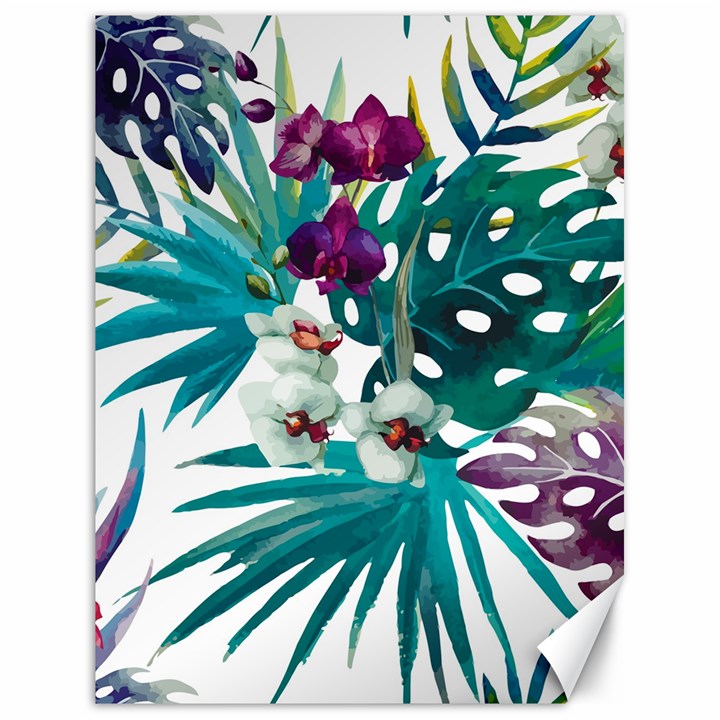 Tropical flowers Canvas 18  x 24 