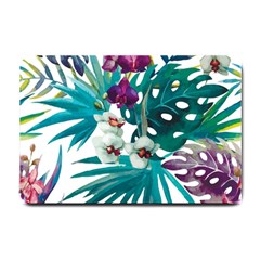 Tropical Flowers Small Doormat  by goljakoff