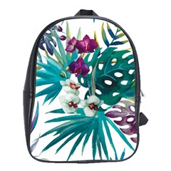 Tropical Flowers School Bag (large) by goljakoff