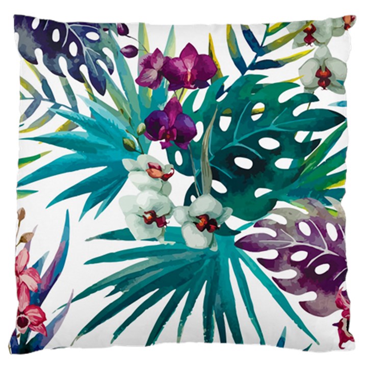 Tropical flowers Large Cushion Case (One Side)