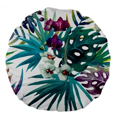 Tropical Flowers Large 18  Premium Round Cushions by goljakoff