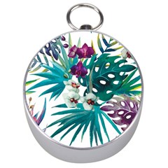 Tropical Flowers Silver Compasses by goljakoff