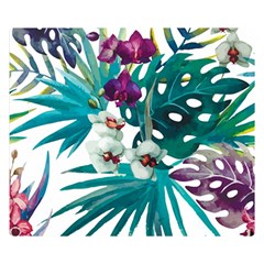 Tropical Flowers Double Sided Flano Blanket (small)  by goljakoff