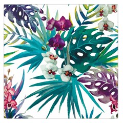 Tropical Flowers Large Satin Scarf (square) by goljakoff