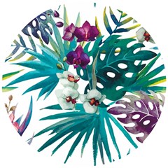 Tropical Flowers Wooden Puzzle Round by goljakoff