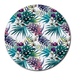 Tropical Flowers Round Mousepads by goljakoff