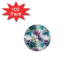 Tropical Flowers 1  Mini Buttons (100 Pack)  by goljakoff