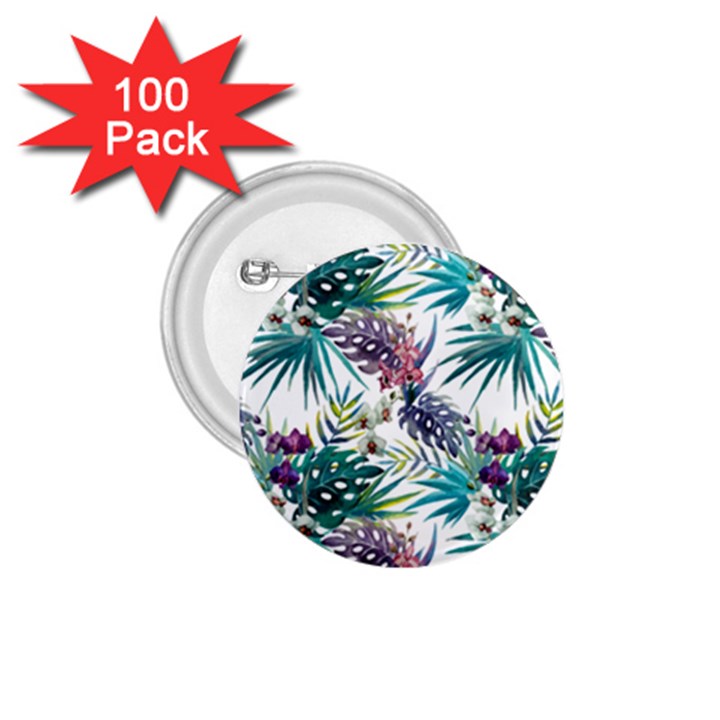 Tropical flowers 1.75  Buttons (100 pack) 