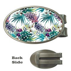 Tropical Flowers Money Clips (oval)  by goljakoff