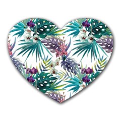 Tropical Flowers Heart Mousepads by goljakoff