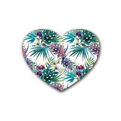 Tropical flowers Heart Coaster (4 pack) 