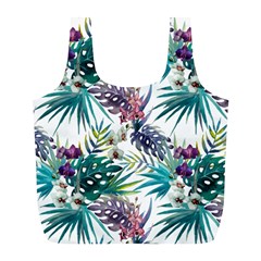 Tropical Flowers Full Print Recycle Bag (l) by goljakoff