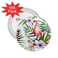 Tropical Flamingo 2 25  Buttons (100 Pack)  by goljakoff