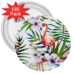 Tropical Flamingo 3  Buttons (100 Pack)  by goljakoff