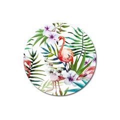 Tropical Flamingo Magnet 3  (round) by goljakoff