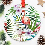 Tropical flamingo Round Ornament (Two Sides) Back