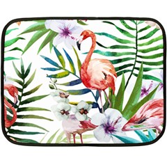 Tropical Flamingo Fleece Blanket (mini) by goljakoff