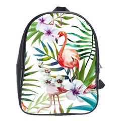 Tropical Flamingo School Bag (large) by goljakoff