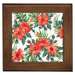 Red Flowers Framed Tile by goljakoff