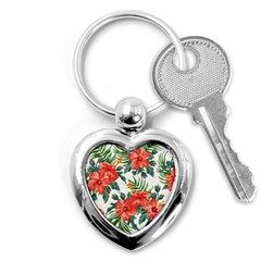 Red Flowers Key Chain (heart) by goljakoff