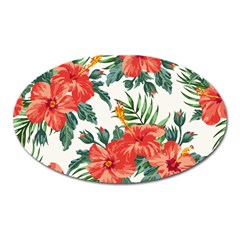 Red Flowers Oval Magnet by goljakoff