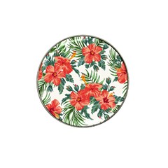 Red Flowers Hat Clip Ball Marker by goljakoff