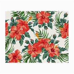 Red Flowers Small Glasses Cloth (2 Sides) by goljakoff