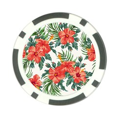 Red Flowers Poker Chip Card Guard by goljakoff