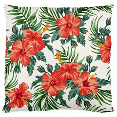 Red Flowers Large Flano Cushion Case (one Side) by goljakoff