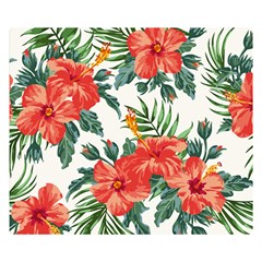 Red Flowers Double Sided Flano Blanket (small)  by goljakoff