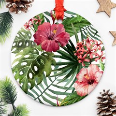 Monstera Flowers Ornament (round) by goljakoff