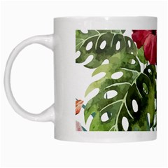 Monstera Flowers White Mugs by goljakoff