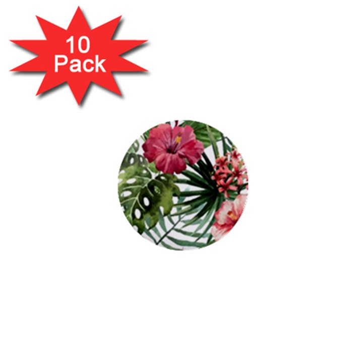 Monstera flowers 1  Mini Buttons (10 pack) 