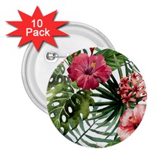 Monstera Flowers 2 25  Buttons (10 Pack)  by goljakoff