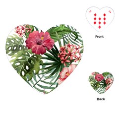 Monstera Flowers Playing Cards Single Design (heart) by goljakoff