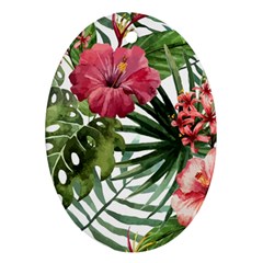 Monstera Flowers Oval Ornament (two Sides) by goljakoff