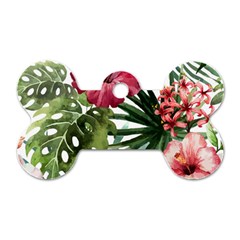 Monstera Flowers Dog Tag Bone (one Side) by goljakoff