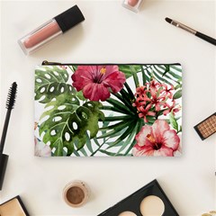 Monstera Flowers Cosmetic Bag (medium) by goljakoff