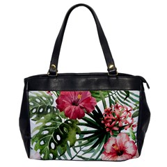 Monstera Flowers Oversize Office Handbag by goljakoff