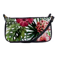 Monstera Flowers Shoulder Clutch Bag by goljakoff